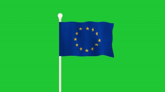 Animated Europe Flag on Green Screen Chroma
