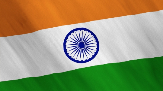 Animated Indian Flag Waving in the Wind