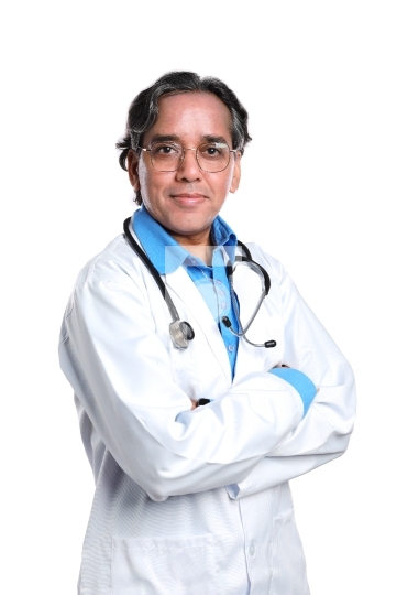 Asian or Indian Doctor wearing glasses isolated on White Backgro
