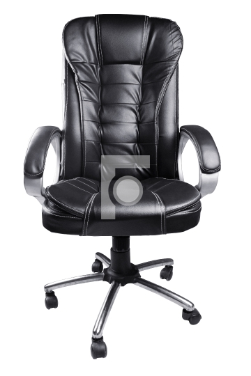 Black Leather Office Chair isolated on white background