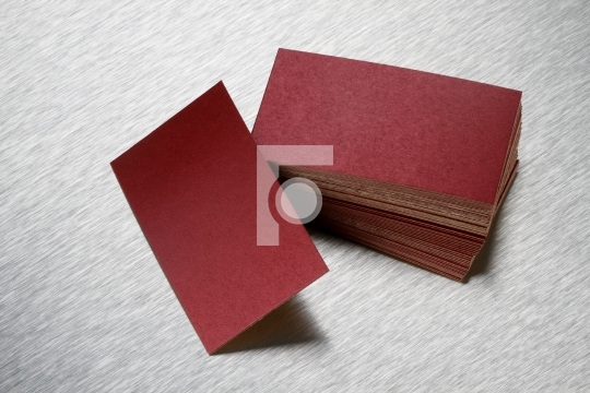 Blank Handmade Paper Business Card for Mockup Stock photo