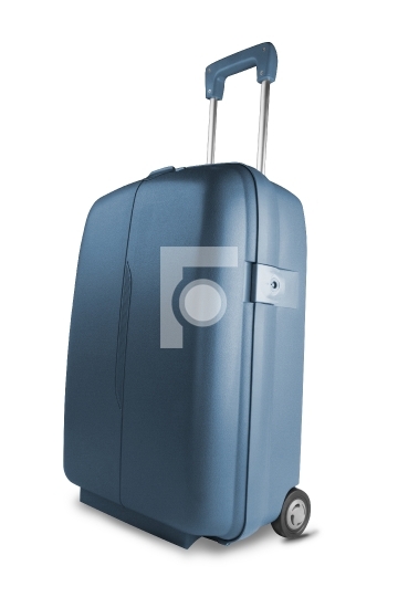Blue suitcase isolated on white background