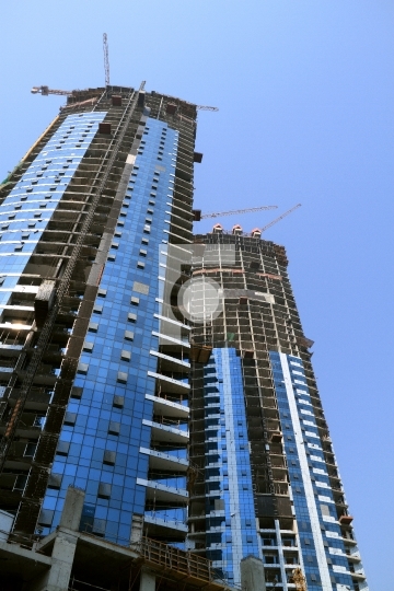 Buildings under construction, dubai marina, united arab emirates