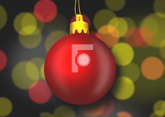 Christmas Ornament Illustration with blurred lights
