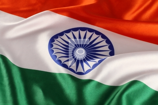 Closeup of National Indian Flag - Tricolor