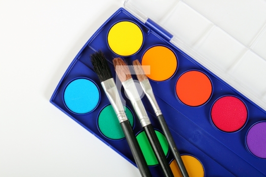 Colors and paint brushes