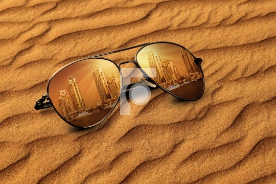 Concept Old Dubai Sand & New Dubai Reflections on Sunglasses