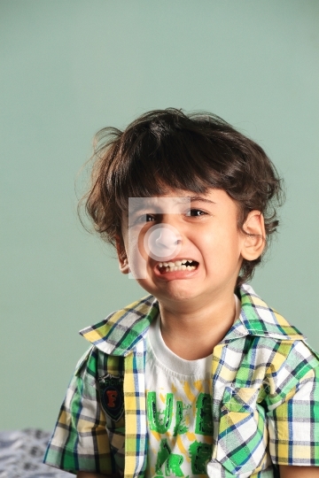 Crying Indian Boy Kid Child Toddler Stock Photo
