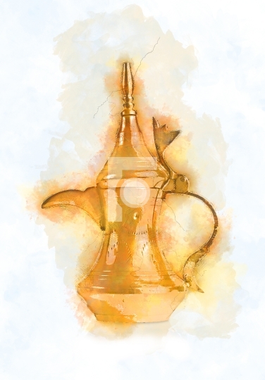 Dallah Painting - the Traditional arabic coffee pot