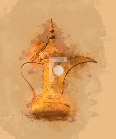Dallah Painting - the Traditional arabic coffee pot