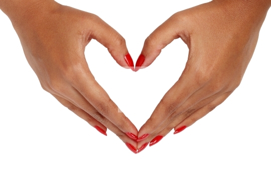 Female hand with love gesture