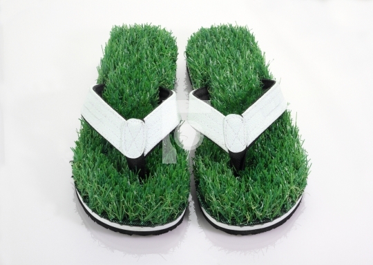 Flip-Flop Slipper with Green Grass Comfort Concept