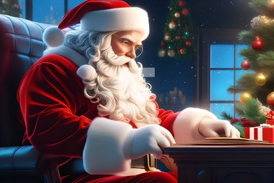 Free Christmas Concept - Santa Claus AI Generated Illustration