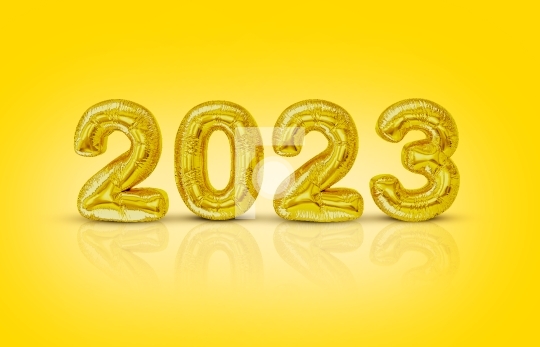 Free Image 2023 golden balloon happy new year - 3D Illustration