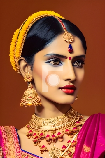 Free Photo Indian Girl with Vibrant Colors and Beautiful Looks -