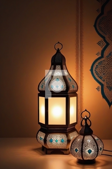 Free Ramadan Celebration Islamic Lamp Photo - AI Generated Image