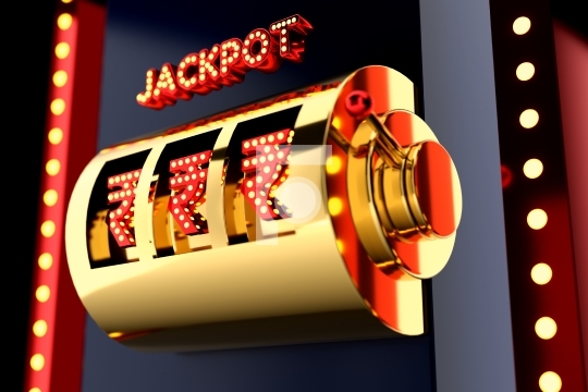 Golden slot machine with Indian Rupee Symbol Big win concept. Ca