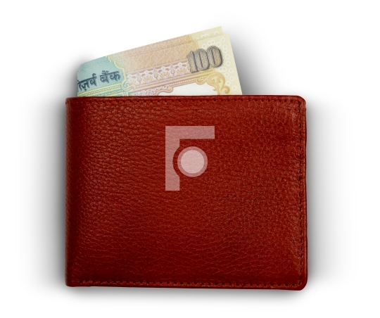 Indian 100 Rupee Currency Notes in a Wallet