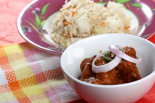 Indian Mutton Curry with rice