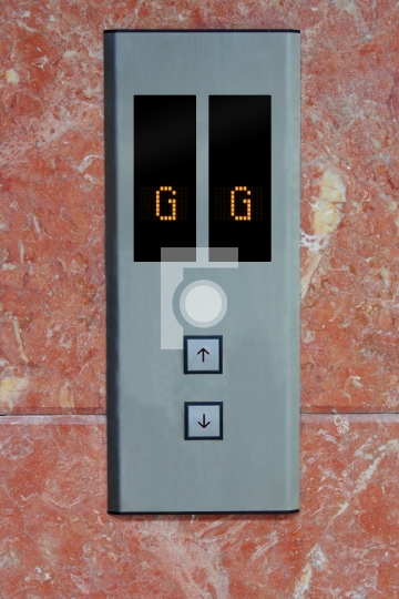 Lift panel with up and down arrows and led lights
