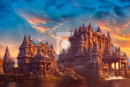 Old Ancient Beautiful Indian Temple Free Illustration - Ai Gener