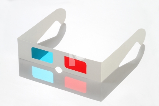 Red Blue Paper 3D Glasses with reflection