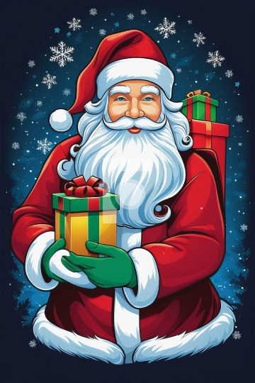 Santa Claus with Gifts Merry Christmas Concept Free Photo - AI G