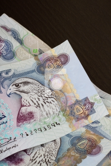 UAE currency - 500 dirhams closeup note