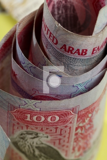 uae currency 100 dirham notes united arab emirates