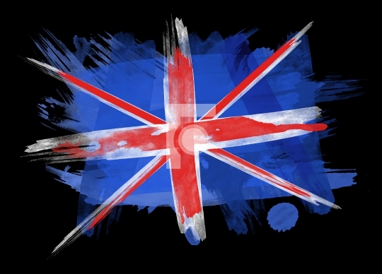 UK Flag in Black Background