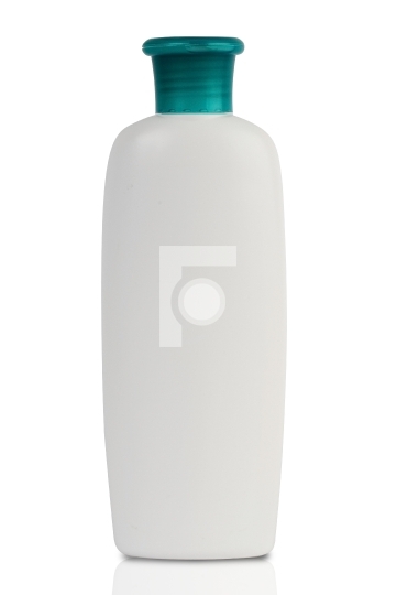 White plastic bottle with green cap