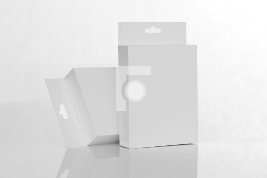White Retail Box Mockup on White Background - 3D Illustration 