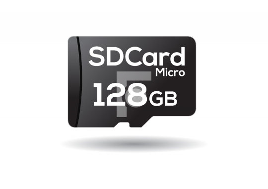 128 GB Micro SD Card Free Vector Illustration Icon