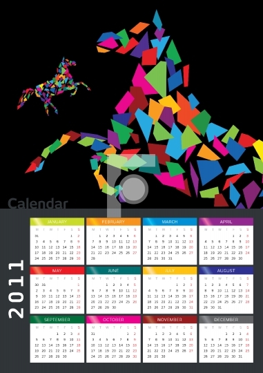 2011 Calendar with a horse graphic