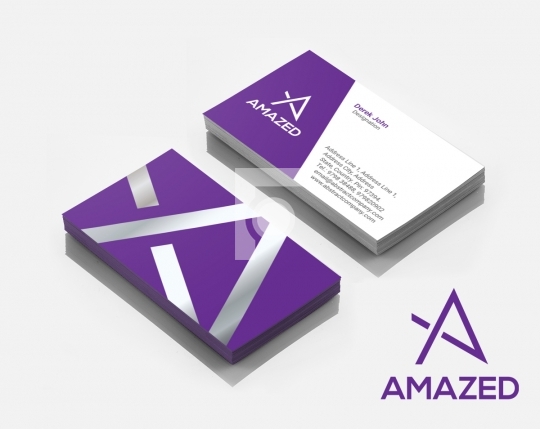 Amazed Company Modern A Letter Free Logo Design & Business Card 
