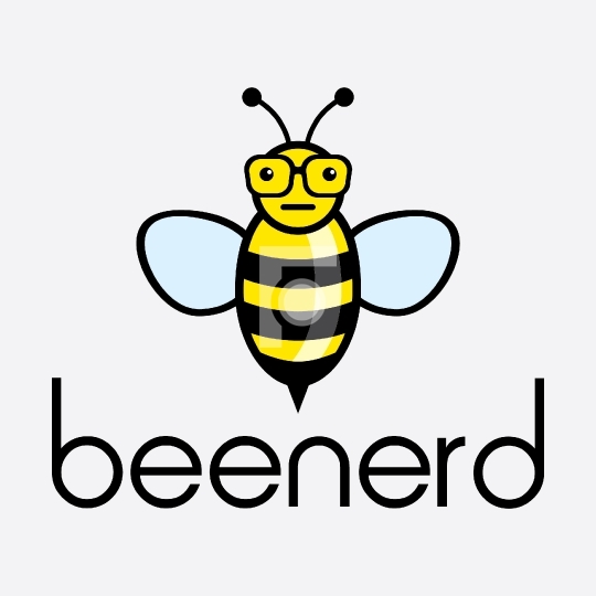 Bee Nerd Logo Mascot Design Template - AI, EPS, PDF and JPG form