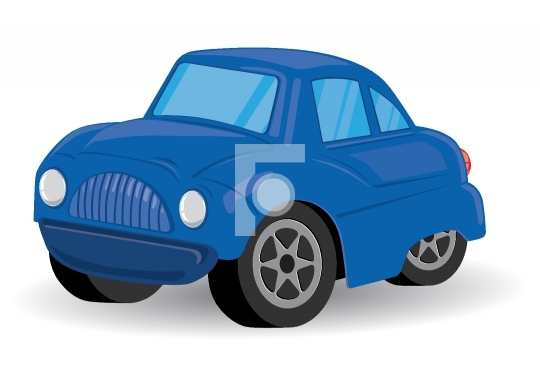 Blue Sports Utility Vehicle Car Cartoon - Vector Illustration