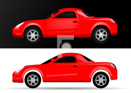 Car Side View - Vector Illustration