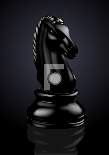 Chess Black Knight - Vector Illustration