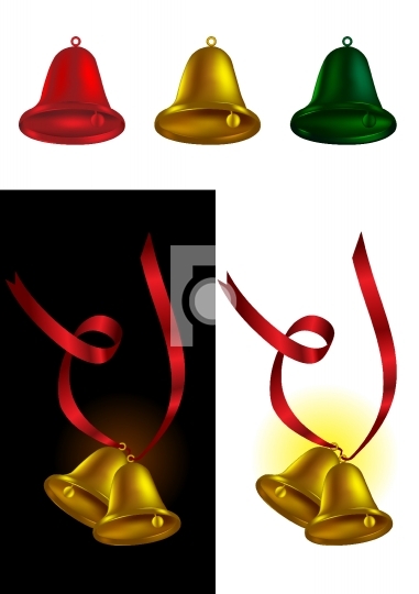 Christmas decoration bell - vector illustration
