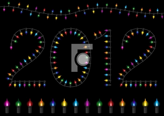 Colorful Festive Glow Light - 2012 Happy New Year