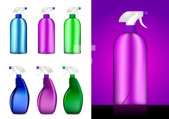Colorful Spray bottles vector illustrations