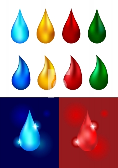 Different colored _drop_s - Vector Illustration