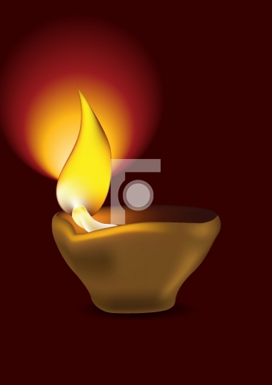 Diwali Diya - Oil lamp vector illustration