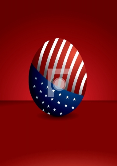 Easter egg with USA flag design