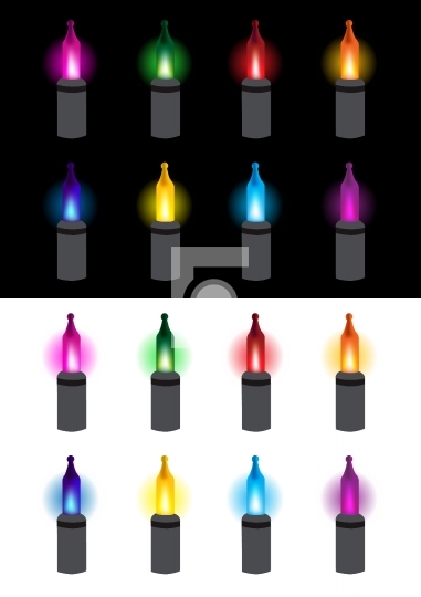 Festive glowing light bulbs vector illustration