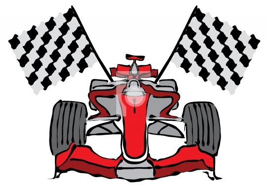 Formula 1 Racing Car Vector Illustration