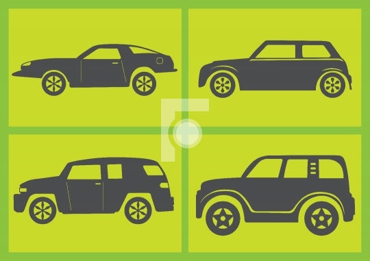 Four Cars Vector Illustration