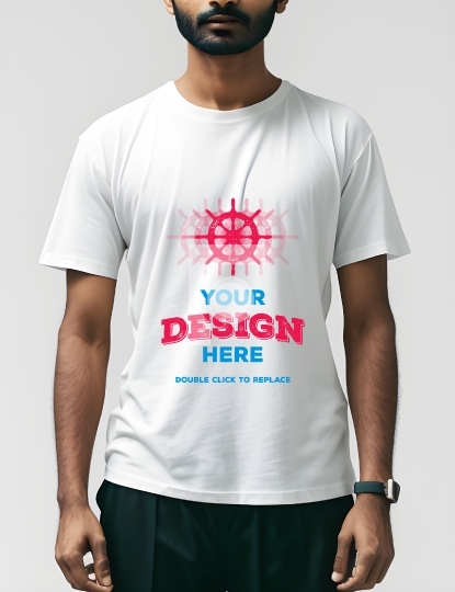 Free Mockup T-Shirt - Indian Man in White T-Shirt - AI Generativ