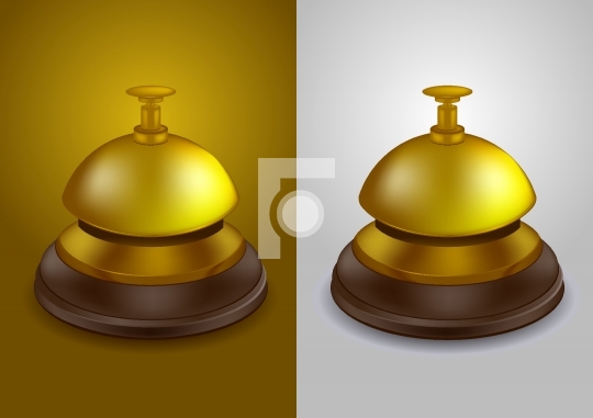 Gold colored call bell - vector illustration